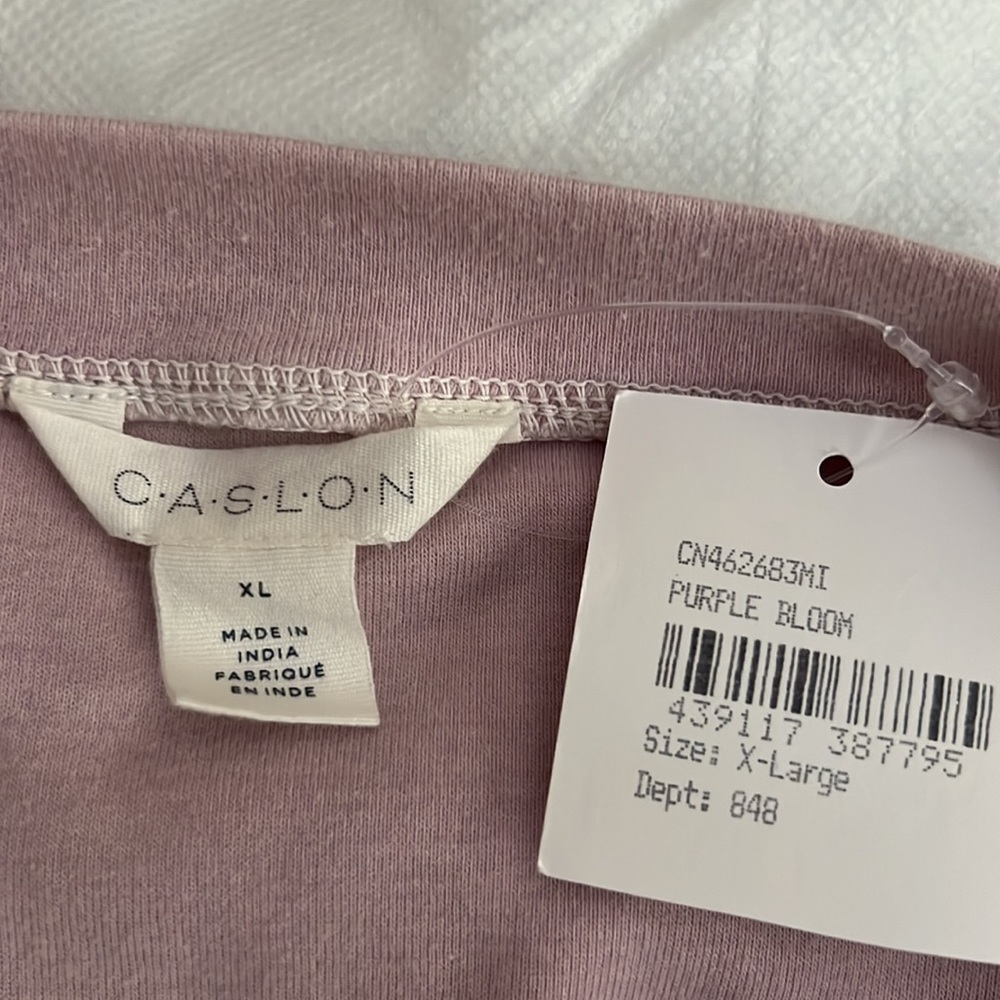 Caslon lavender tee with v-neck and long sleeves. NWT from Nordstrom. Size XL - Picture 4 of 5